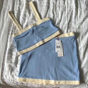 Red Carter Crystal Blue and Cream Set (S)